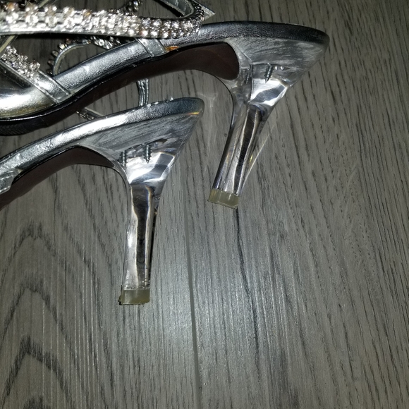 Massey's Catalog Silver Rhinestone Strappy Heel - Picture 4 of 4